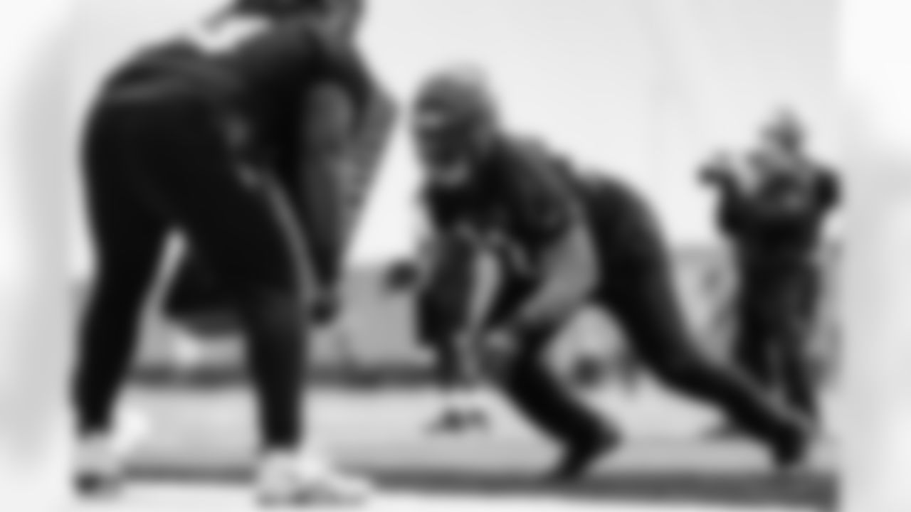 DT B.J. Hill during practice at the IEL Indoor Facility, Monday, Nov. 10, 2025.