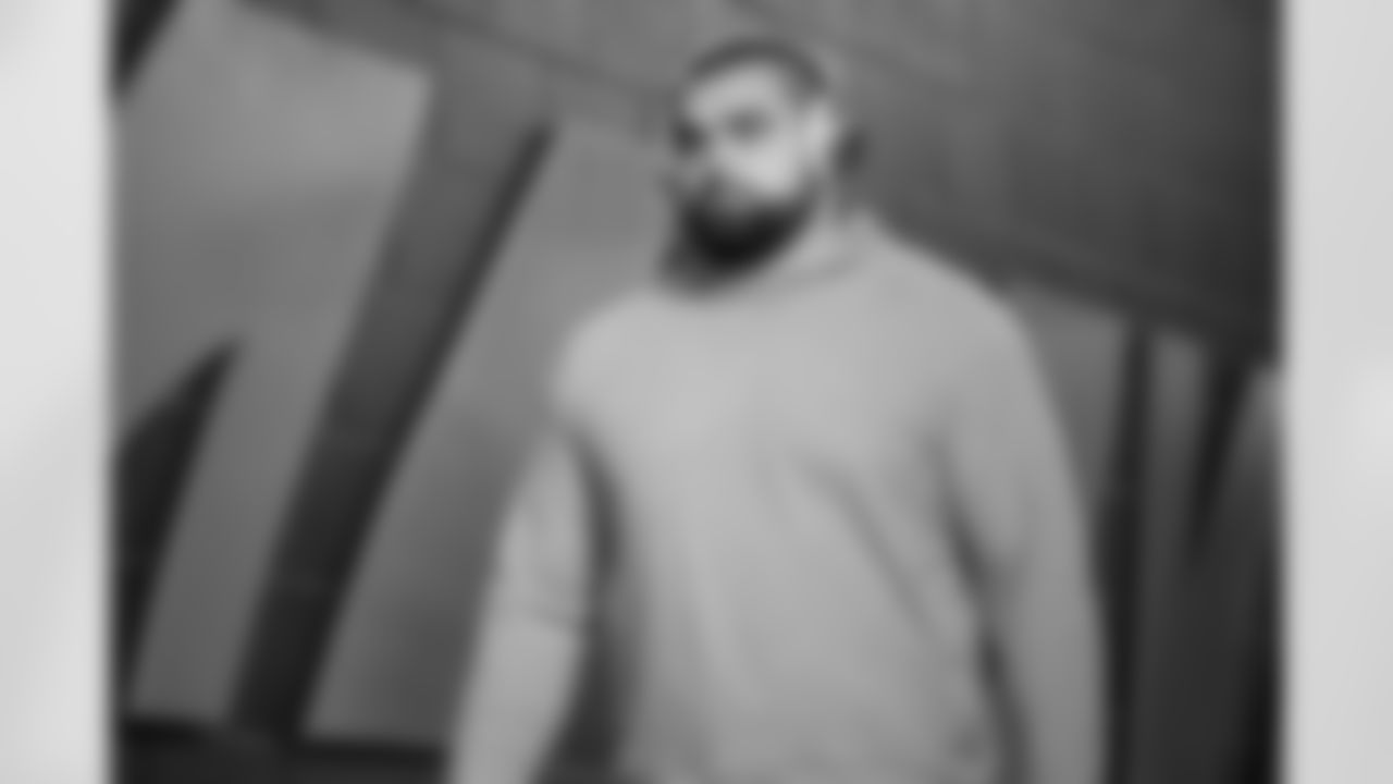 G Dylan Fairchild arrives at Paycor Stadium ahead of Week 12 against the New England Patriots, Sunday, Nov. 23, 2025.