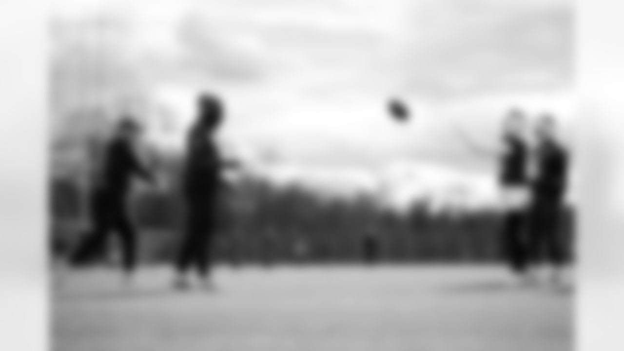 Kyle Shurmur, Gabe Davis (13). Buffalo Bills Week 10 Practice, November 06, 2025 at Buffalo Bills Training Center.