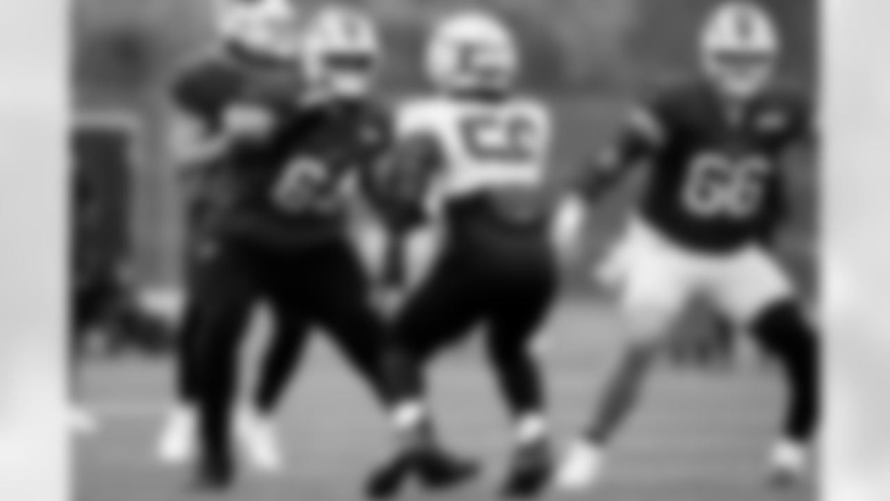 O'Cyrus Torrence (64). Buffalo Bills Week 10 Practice, November 05, 2025 at Buffalo Bills Training Center.