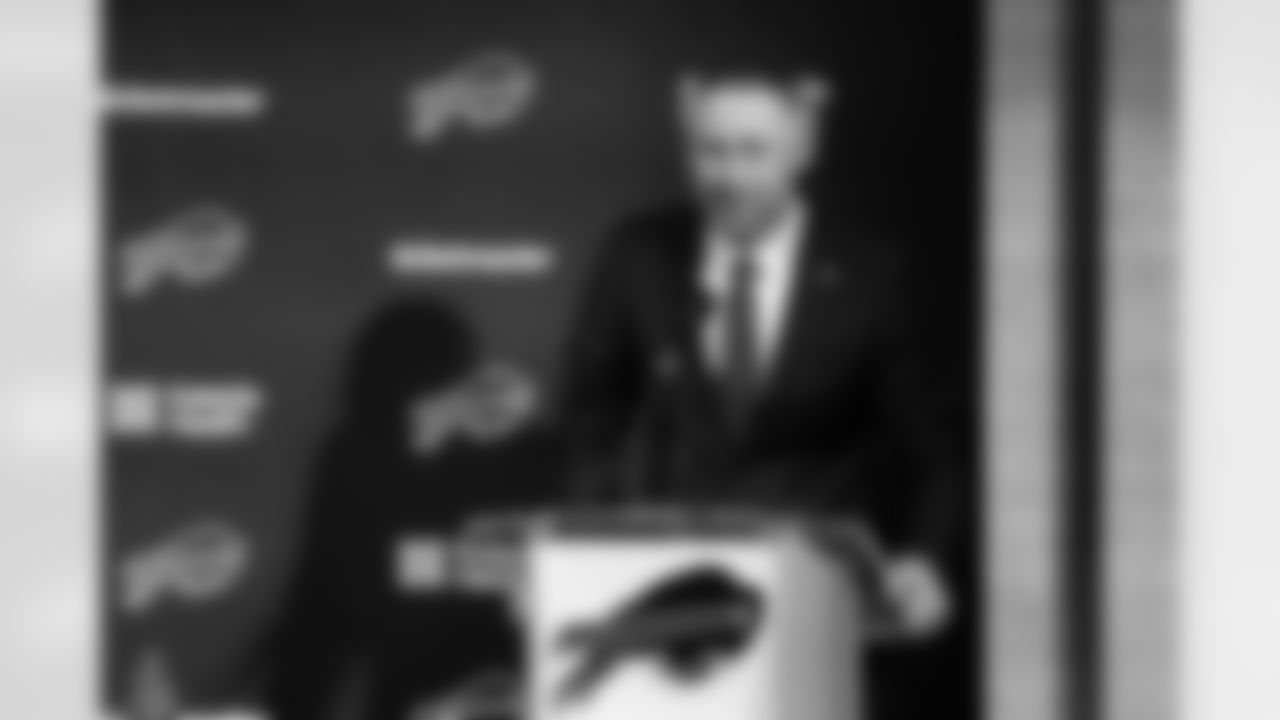 Joe Brady's Head Coach Introduction, January 29, 2026 at Buffalo Bills Training Center.