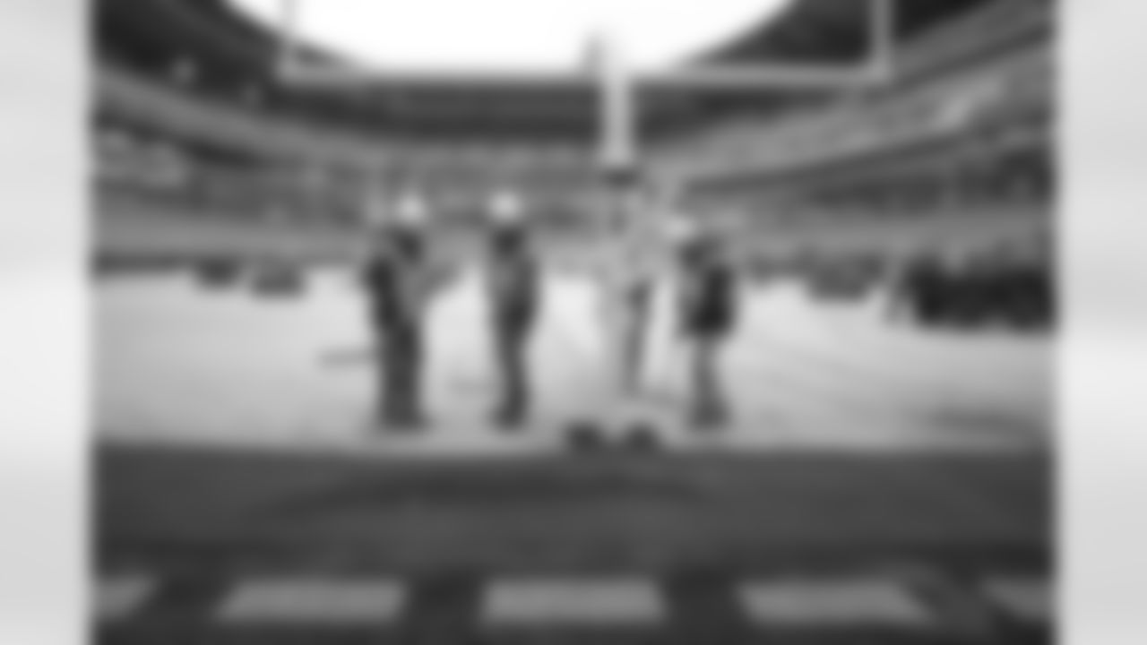 Crews lay the first sod at New Highmark Stadium, October 07, 2025.