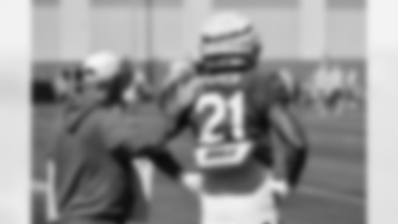 Len Vanden Bos, Jordan Poyer (21). Buffalo Bills Training Camp, August 27, 2025 at Buffalo Bills Training Facility.