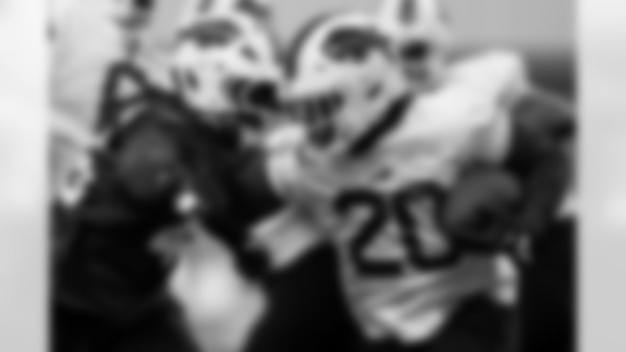 Frank Gore Jr. (20). Buffalo Bills Week 8 Practice, October 23, 2025 at Buffalo Bills Training Center.
