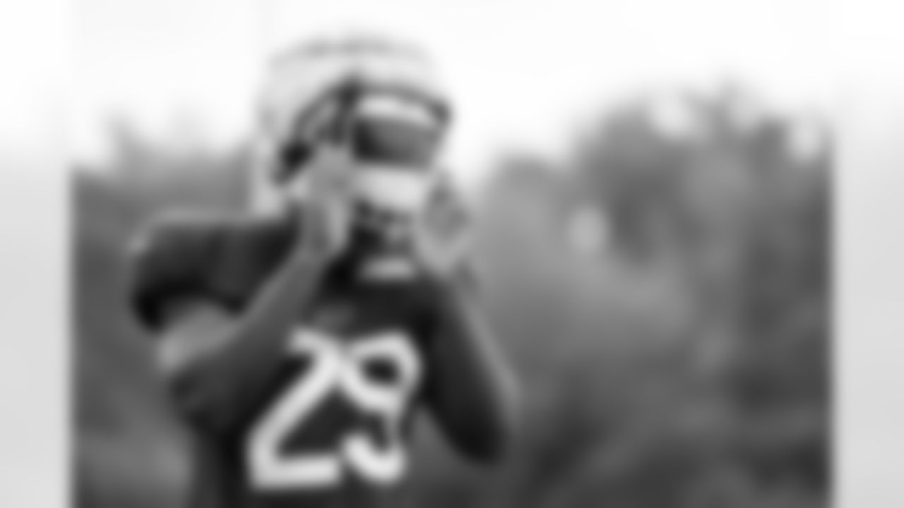 Brandon Codrington (29). Buffalo Bills Training Camp, August 19, 2025 at Buffalo Bills Training Facility.