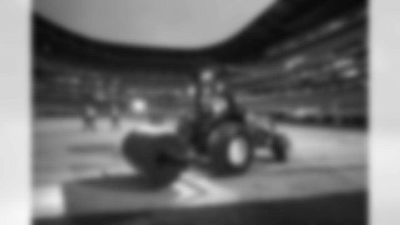 Crews lay the first sod at New Highmark Stadium, October 07, 2025.