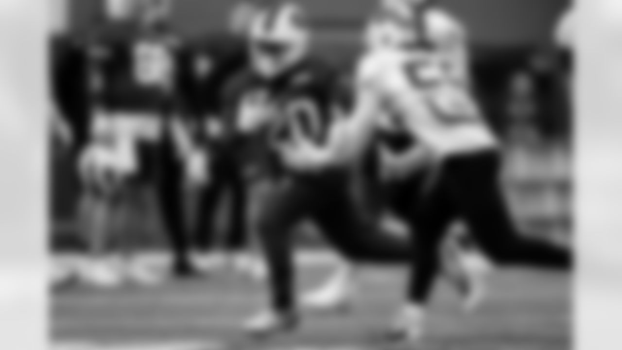 Frank Gore Jr. (20). Buffalo Bills Week 14 Practice, December 04, 2025 at Buffalo Bills Training Center.