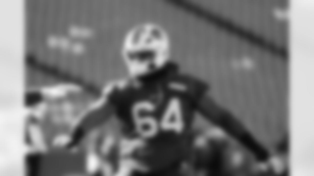 O'Cyrus Torrence (64). Buffalo Bills Week 14 Practice, December 05, 2025 at Highmark Stadium.