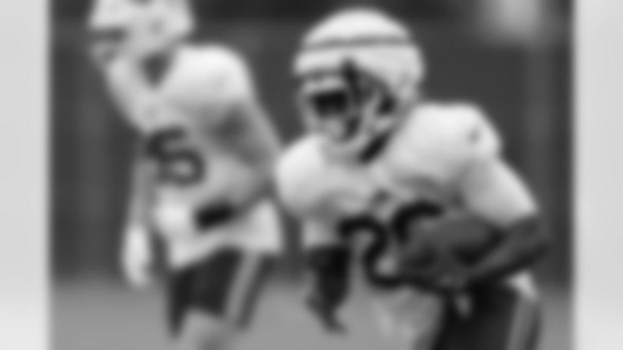 Frank Gore Jr. (20). Buffalo Bills Training Camp, August 20, 2025 at Buffalo Bills Training Facility.