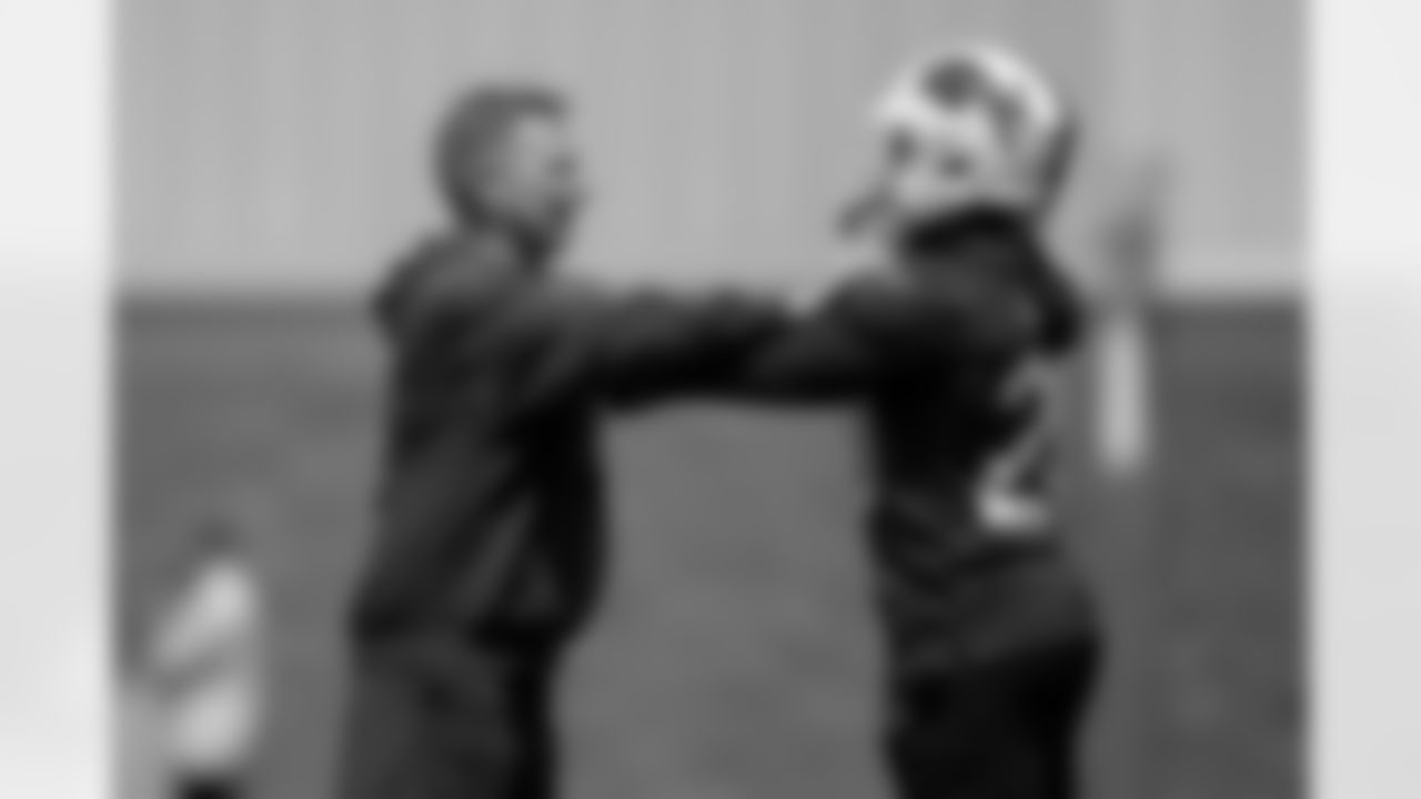 Chris Tabor, Frank Gore Jr.. Buffalo Bills Rookie Minicamp, May 09, 2025 at the Buffalo Bills Training Center.
