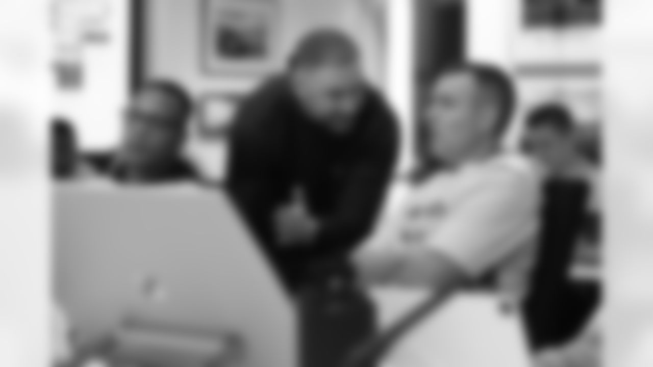Terrance Gray, Joe Brady, Brandon Beane. Scenes from the Buffalo Bills draft room during Rounds 4-7 of the 2025 NFL Draft at the Buffalo Bills Training Center on April 26, 2025.