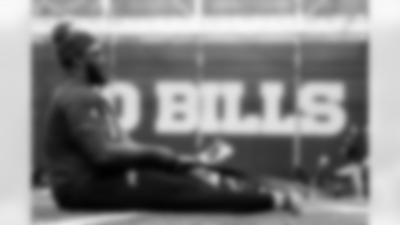 Zion Logue (93). Buffalo Bills players work out during Phase One of voluntary off-season workouts, April 23, 2025 at the Buffalo Bills Training Center.