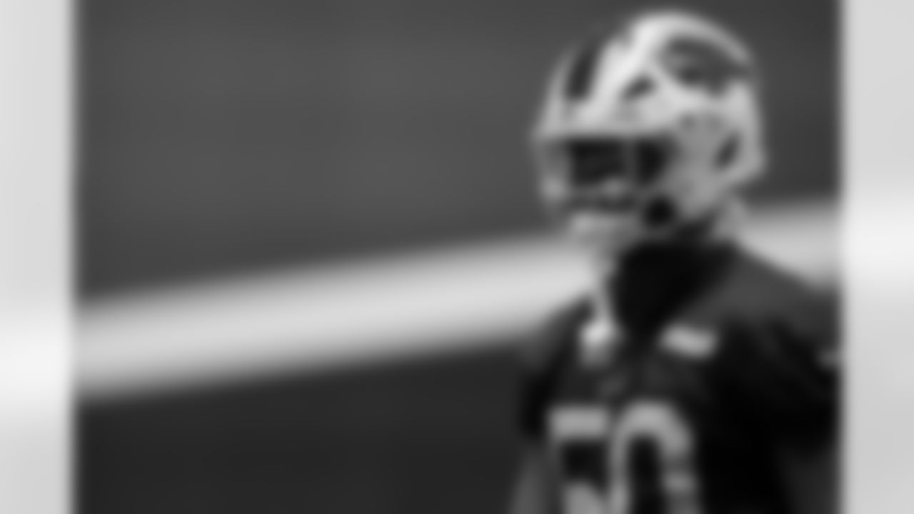 Greg Rousseau (50). Buffalo Bills Divisional Round Practice, January 14, 2026 at Buffalo Bills Training Center.