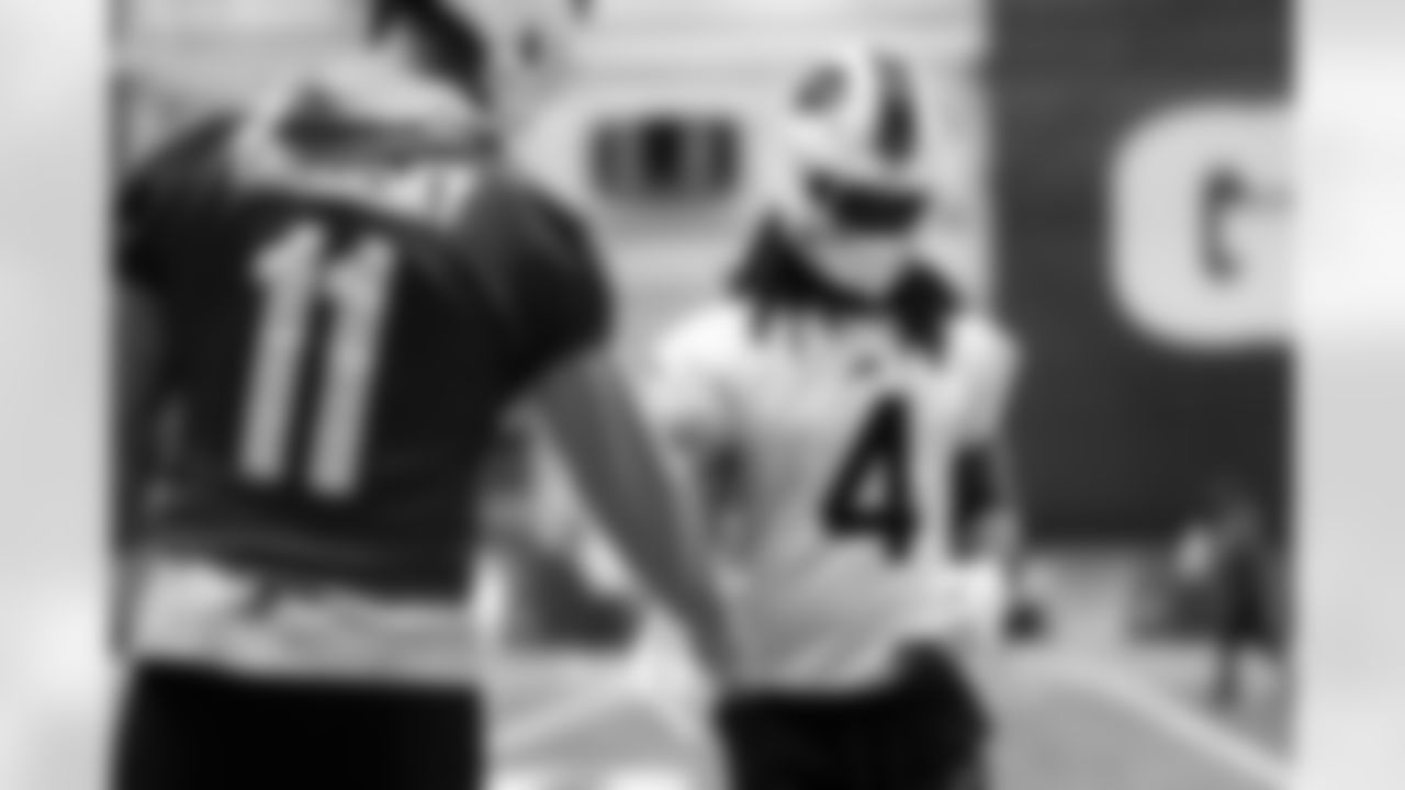 James Cook, Mitch Trubisky. Buffalo Bills Week 16 Practice, December 19, 2025 at Buffalo Bills Training Center.