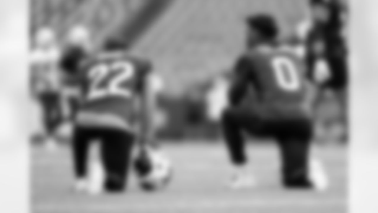 Ray Davis (22) , Keon Coleman (0). Buffalo Bills week 3 Saturday practice, September 21, 2024 at Highmark Stadium.