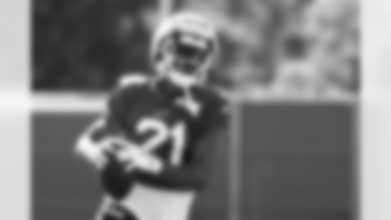 Jordan Poyer (21). Buffalo Bills Training Camp, August 27, 2025 at Buffalo Bills Training Facility.