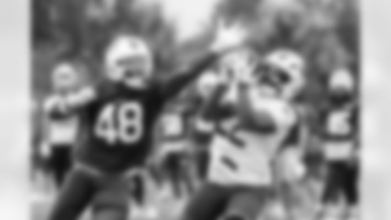 Edefuan Ulofoshio (48), Ray Davis (22). Buffalo Bills Training Camp, July 25, 2025 at St. John Fisher University.