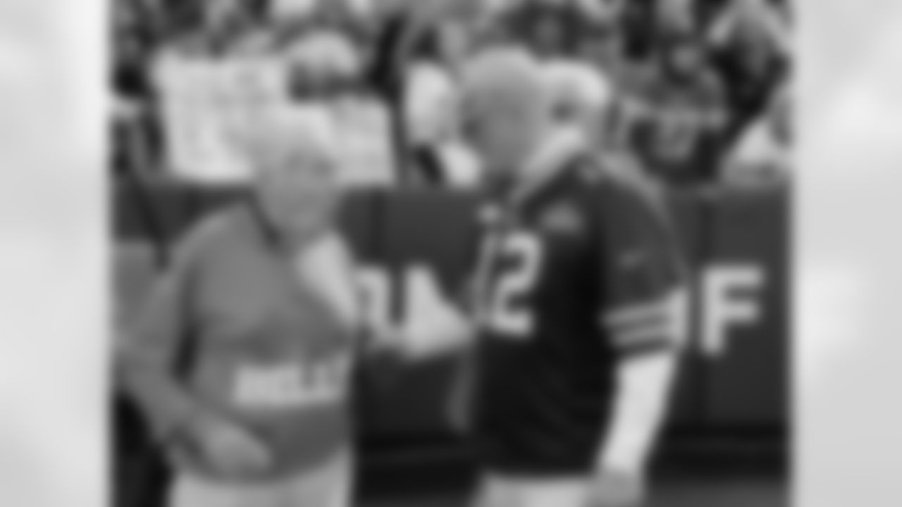 Marv Levy, Jim Kelly. Buffalo Bills vs Tennessee Titans, Monday Night Football, Week 2, September 19, 2022 at Highmark Stadium.