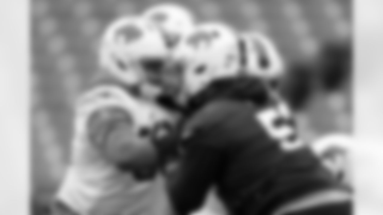 Kendrick Green (53), Jordan Phillips (52). Buffalo Bills Week 11 Practice, November 14, 2025 at Highmark Stadium.