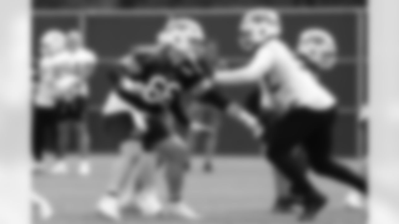 Connor McGovern (66), DaQuan Jones (92). Buffalo Bills OTA workouts, June 03, 2025 at the Buffalo Bills Training Center.