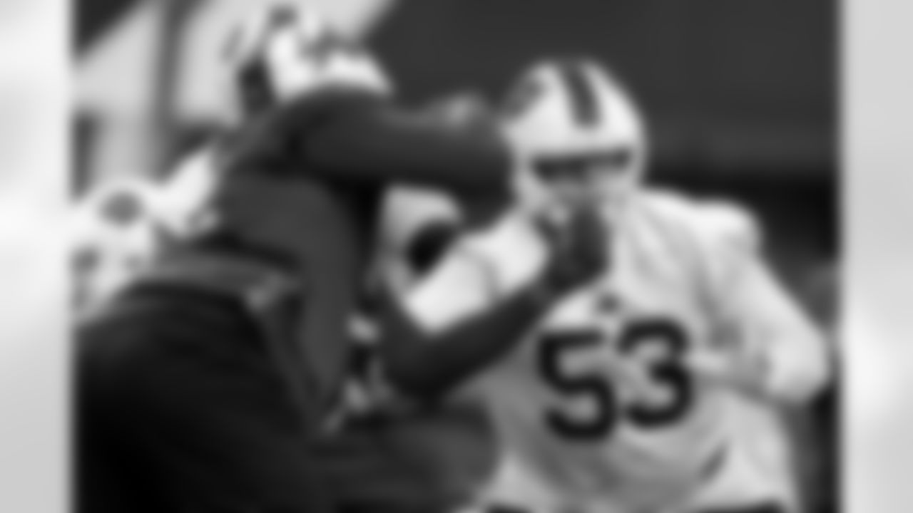 Kendrick Green (53). Buffalo Bills Week 16 Practice, December 18, 2025 at Buffalo Bills Training Center.