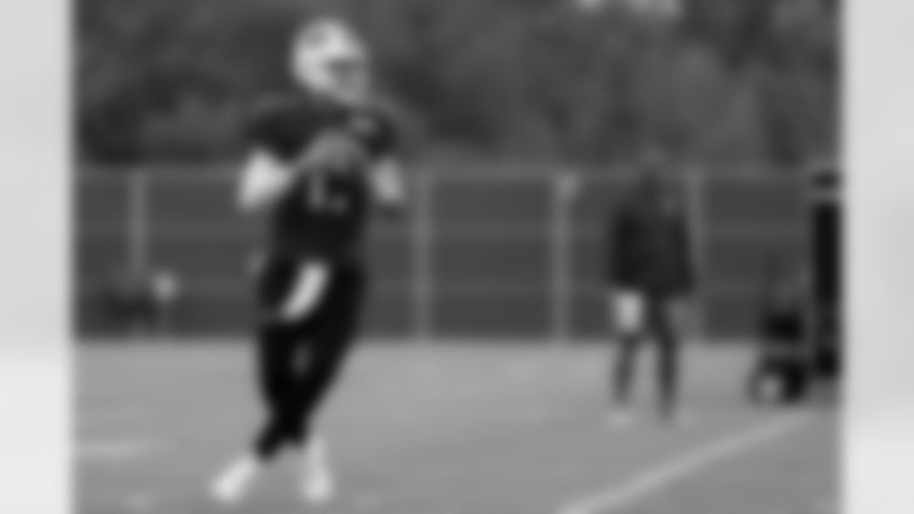 Josh Allen (17). Buffalo Bills Training Camp, August 19, 2025 at Buffalo Bills Training Facility.