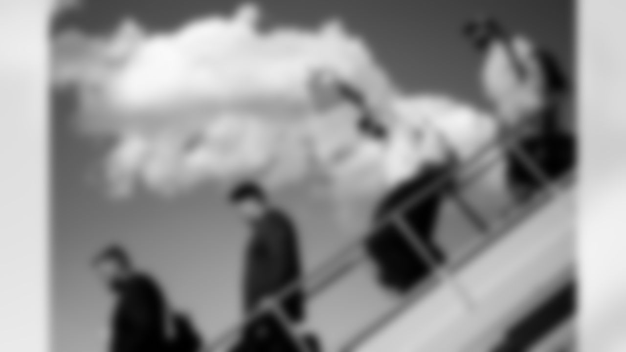 David Edwards (76), Connor McGovern (66), Josh Allen (17), Dawson Knox (88). Buffalo Bills Travel to Jacksonville, January 10, 2026 at Buffalo Niagara International Airport.