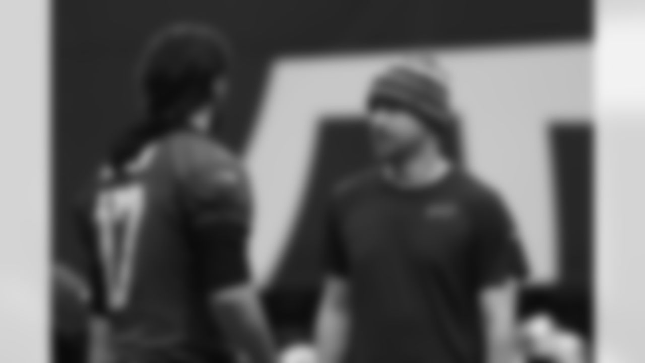 Josh Allen (17), Joe Brady. Buffalo Bills Wild Card Week Friday Practice, January 09, 2026 at Buffalo Bills Training Center.