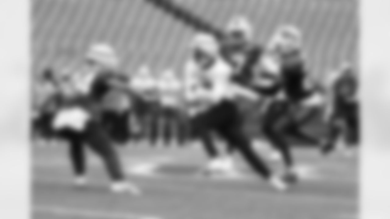 Curtis Samuel (1), Cole Bishop (24). Buffalo Bills Training Camp, August 21, 2025 at Buffalo Bills Training Facility.