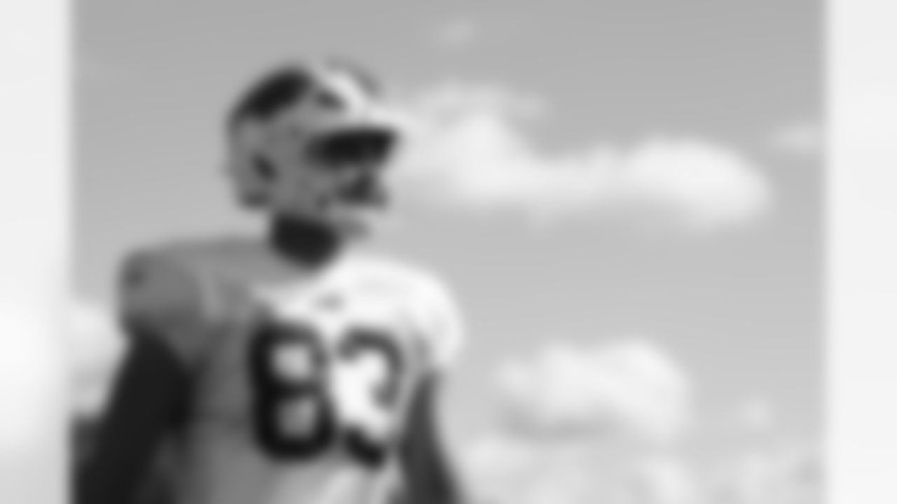 Keleki Latu (83). Buffalo Bills Training Camp, August 27, 2025 at Buffalo Bills Training Facility.