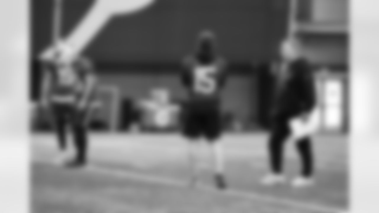 Mitch Wishnowsky (19), Matthew Wright (40), Chris Tabor, Matt Prater (15). Buffalo Bills Wild Card Week Friday Practice, January 09, 2026 at Buffalo Bills Training Center.