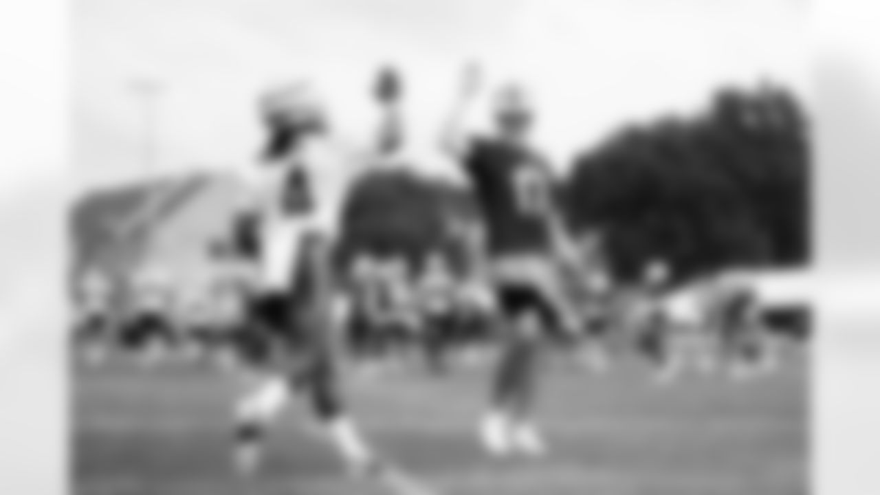 James Cook (4), Josh Allen (17). Buffalo Bills Training Camp, July 25, 2025 at St. John Fisher University.