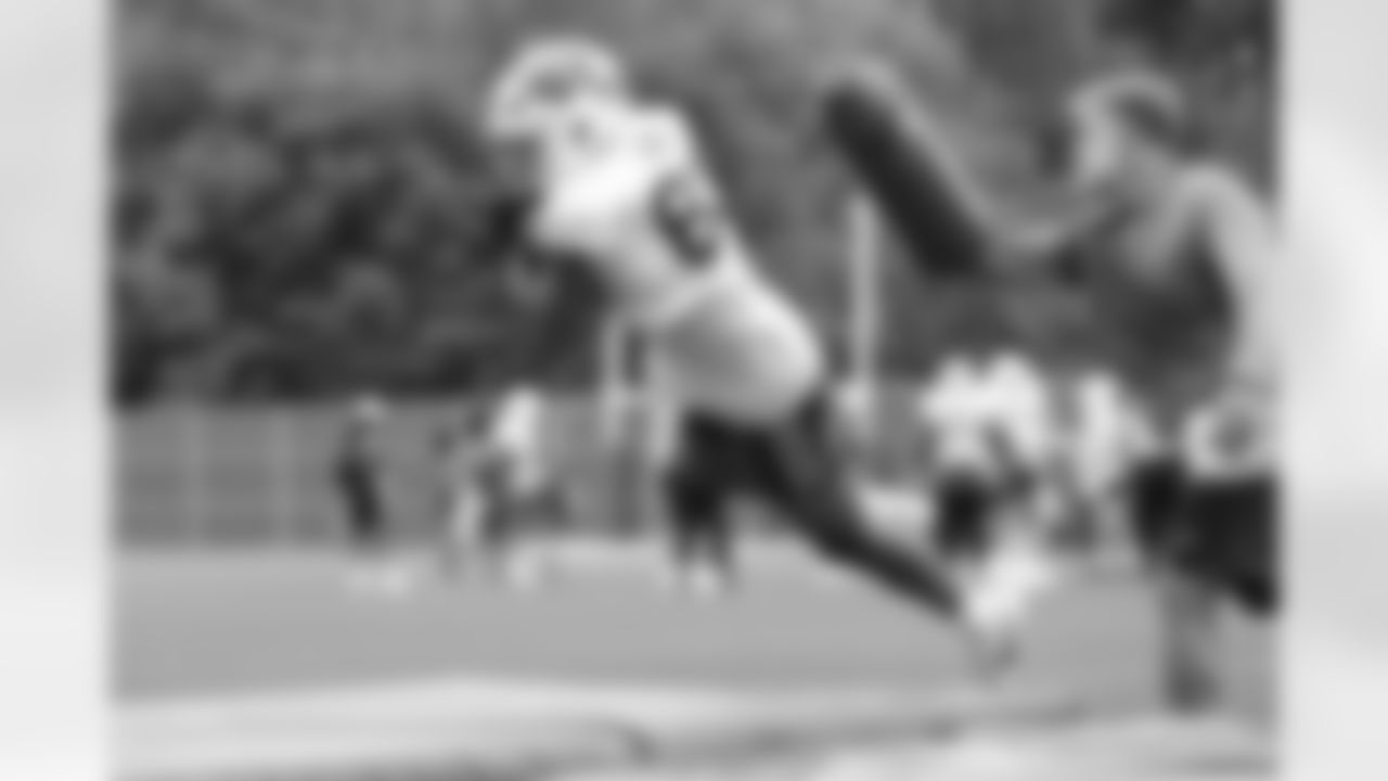Keleki Latu (83). Buffalo Bills Training Camp, August 13, 2025 at Buffalo Bills Training Facility.