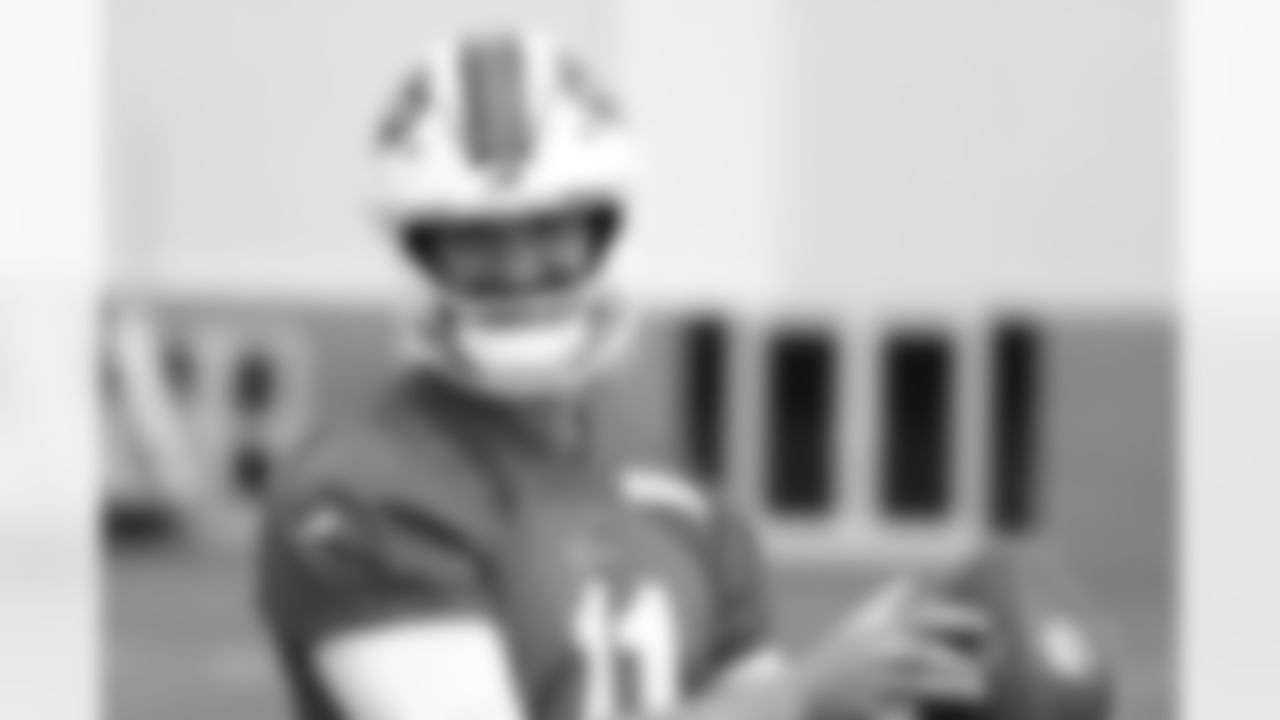 Mitchell Trubisky (11). Buffalo Bills OTA workouts, June 03, 2025 at the Buffalo Bills Training Center.