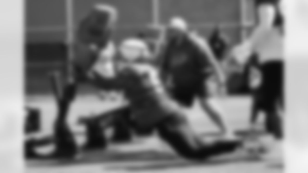 Jordan Phillips (52), Jason Rebrovich. Buffalo Bills Training Camp, August 27, 2025 at Buffalo Bills Training Facility.