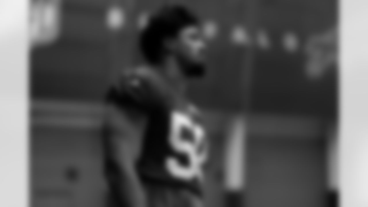 Greg Rousseau (50). Buffalo Bills Week 13 Practice, November 28, 2025 at Buffalo Bills Training Center.