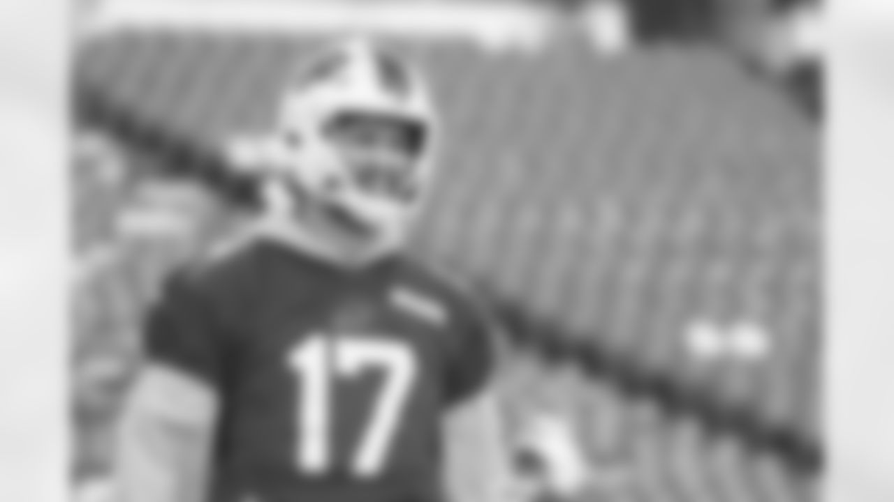 Josh Allen (17). Buffalo Bills Week 14 Practice, December 05, 2025 at Highmark Stadium.