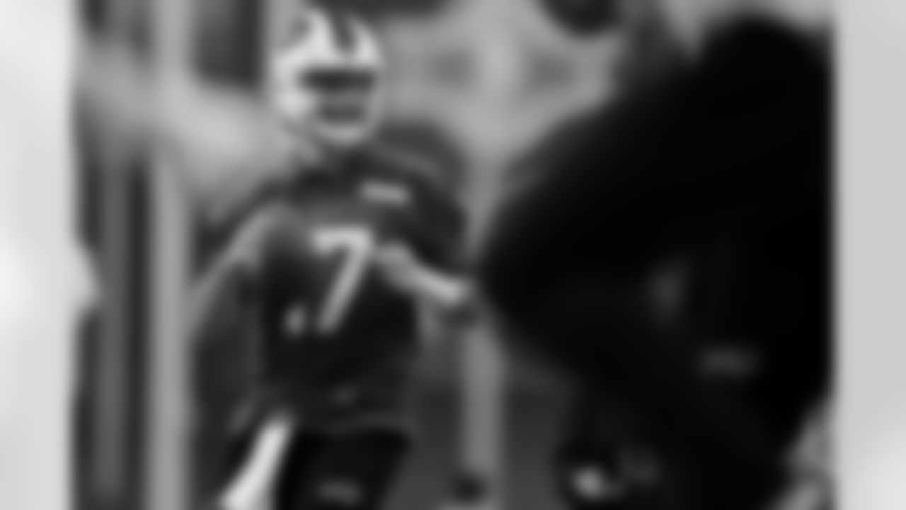 Josh Allen (17). Buffalo Bills Week 15 Practice, December 12, 2025 at Buffalo Bills Training Center.