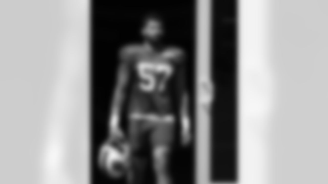A.J. Epenesa (57). Buffalo Bills Training Camp, August 27, 2025 at Buffalo Bills Training Facility.