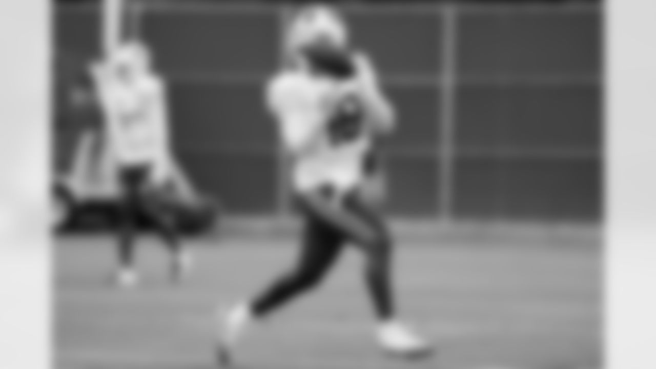 Elijah Moore (18). Buffalo Bills Training Camp, August 19, 2025 at Buffalo Bills Training Facility.