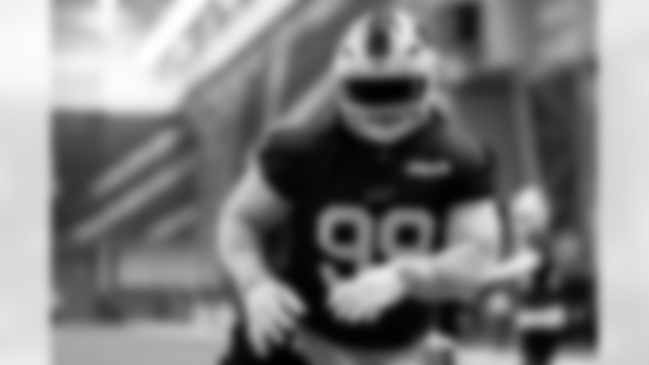 Larry Ogunjobi (99). Buffalo Bills Week 13 Practice, November 28, 2025 at Buffalo Bills Training Center.