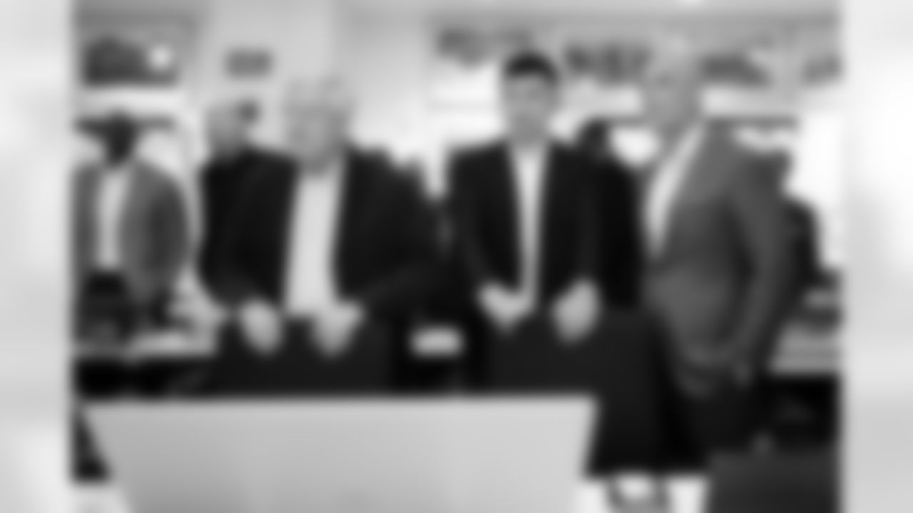 Terry Pegula, Matt Pegula, Pete Guelli. Scenes from the Buffalo Bills draft room during Round 2 of the 2025 NFL Draft at the Buffalo Bills Training Center, April 25, 2025.