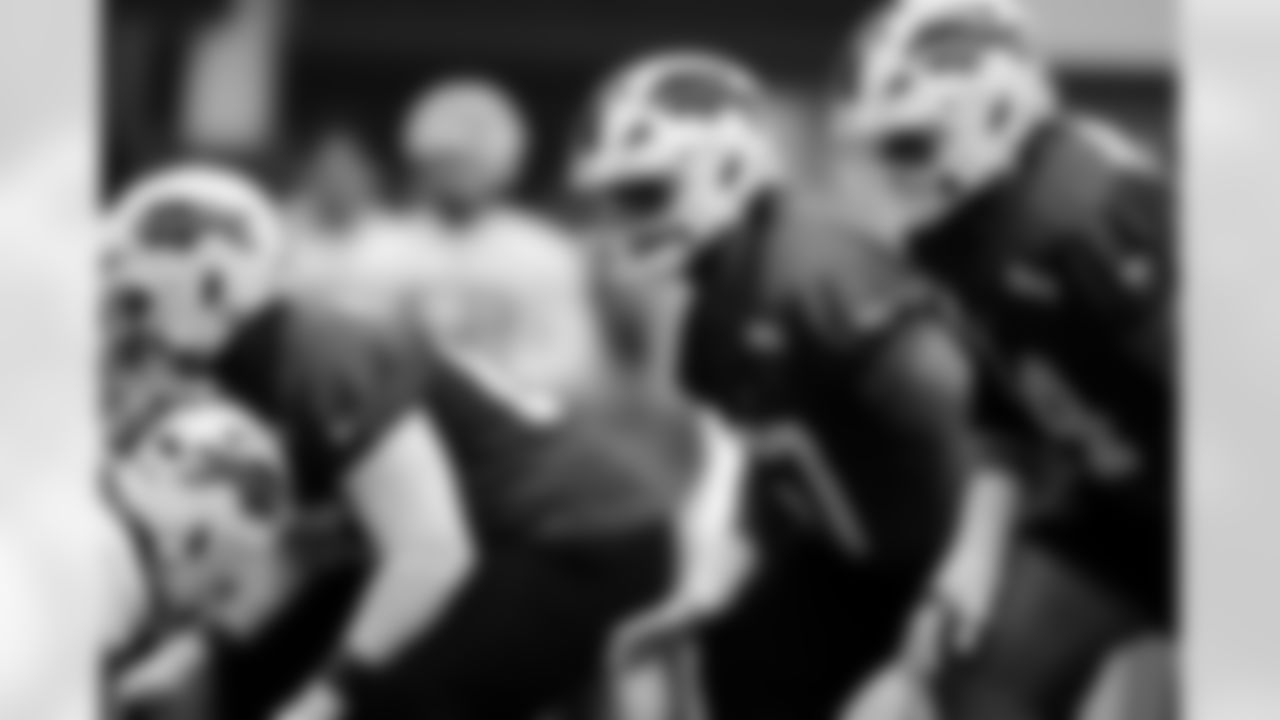 Travis Clayton (67). Buffalo Bills Week 17 Practice, December 26, 2025 at Buffalo Bills Training Center.