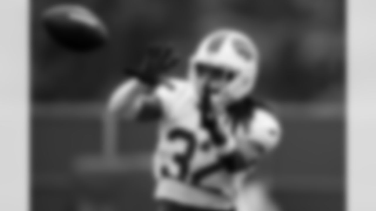 Deon Cain (32). Buffalo Bills Training Camp, August 20, 2025 at Buffalo Bills Training Facility.