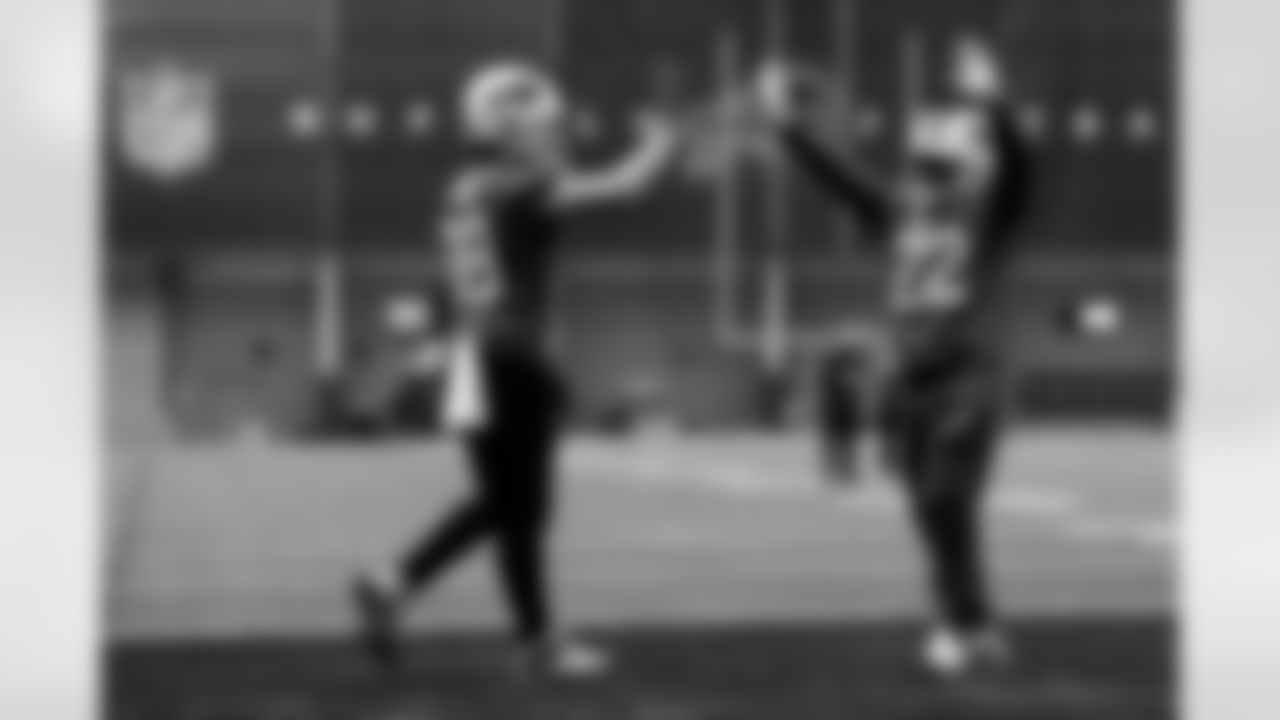 Ray Davis (22), Dawson Knox (88). Buffalo Bills Week 17 Practice, December 26, 2025 at Buffalo Bills Training Center.