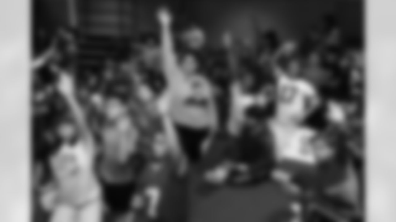 Billy Buffalo, DJ Milk, DJ Yes and Highmark host a Buffalo Bills pep rally for Heritage Heights Elementary students, November 14, 2025.