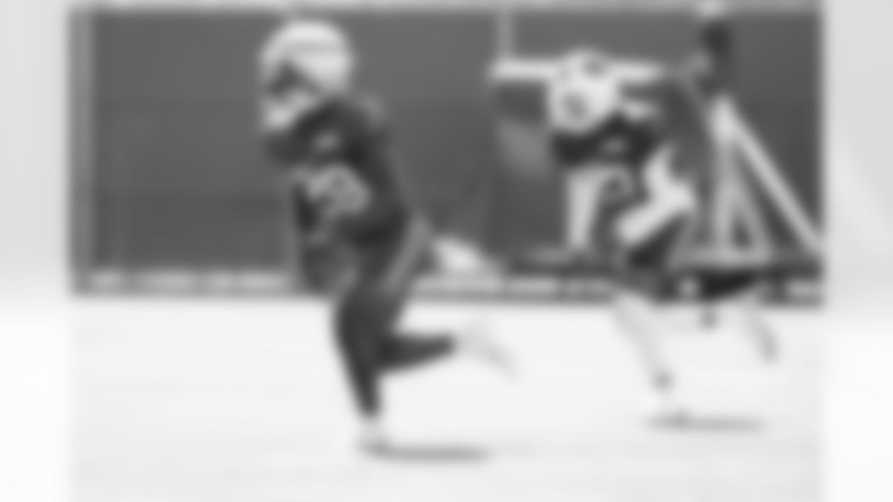 Brandon Codrington (29). Buffalo Bills Training Camp, August 27, 2025 at Buffalo Bills Training Facility.