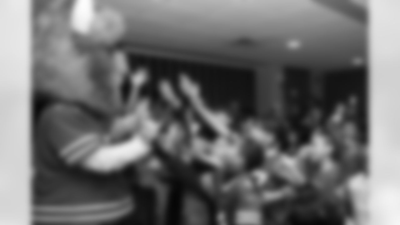 Billy Buffalo, DJ Milk, DJ Yes and Highmark host a Buffalo Bills pep rally for Heritage Heights Elementary students, November 14, 2025.