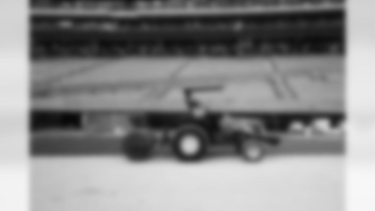 Crews lay the first sod at New Highmark Stadium, October 07, 2025.