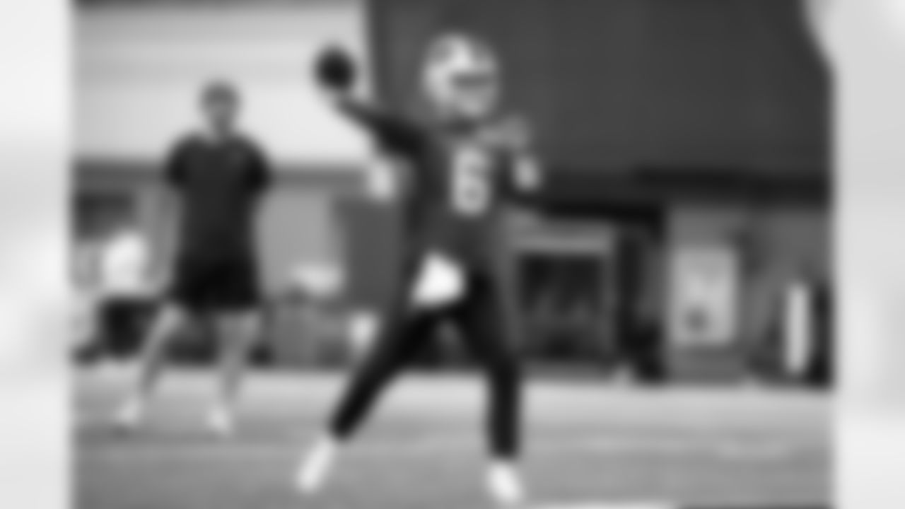 Shane Buechele (6). Buffalo Bills Divisional Round Practice, January 14, 2026 at Buffalo Bills Training Center.